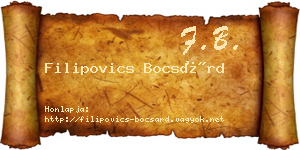 Filipovics Bocsárd névjegykártya